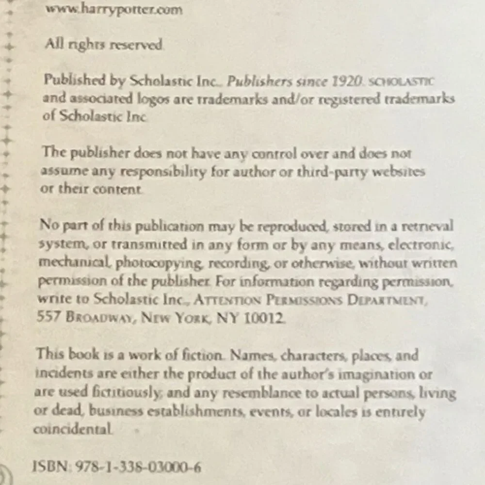 Scholastic copyright filled